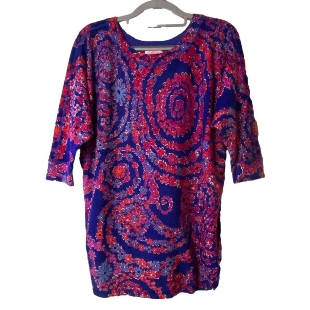 Lilly Pulitzer Camille‎ Sweater Bomber Blue Secret Snail Dolman Wool Sz M